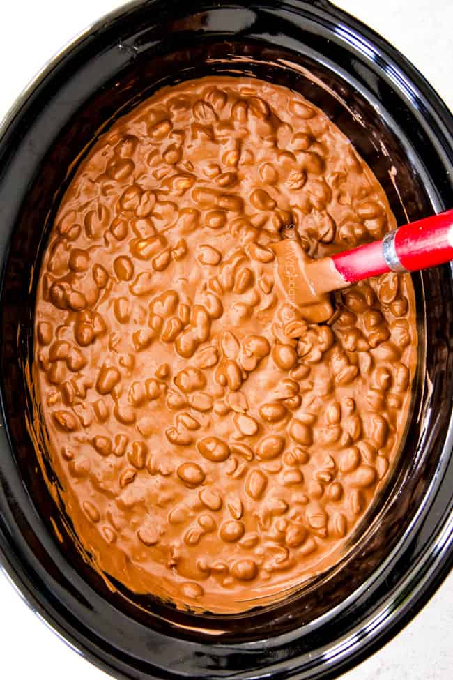 FOOL PROOF Crockpot Chocolate Peanut Clusters are not only crazy delicious but are SO easy!  They make the best make ahead, stress free gifts!  This post also includes tips and tricks to make them successful every time!