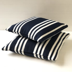 Navy/white Hampton Stripe Outdoor Cushion Cover