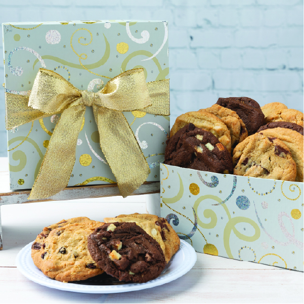 Celebration Time Cookie Box with a variety of cookie flavors.