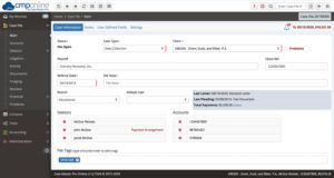 CMPOnline Legal Case Management Main Screen