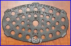 GRISWOLD CAST IRON # 5 OVAL ROASTER WITH LID AND TRIVET