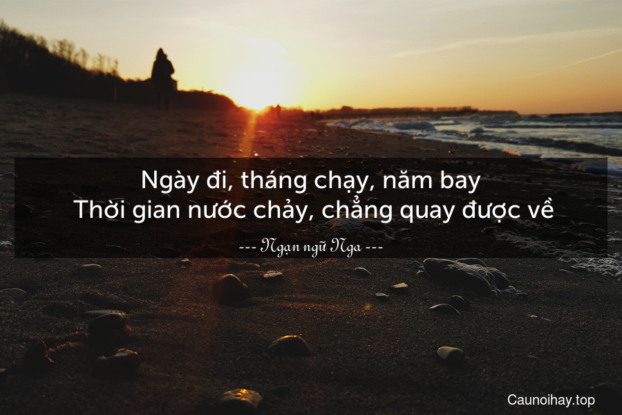 Ngày đi, tháng chạy, năm bay. Thời gian nước chảy, chẳng quay được về.