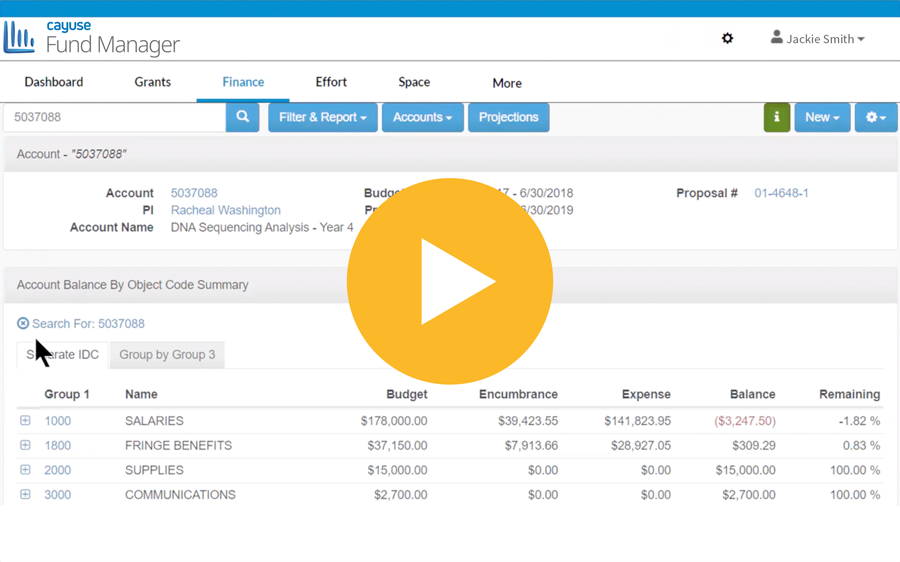 Cayuse Fund Manager dashboard screenshot