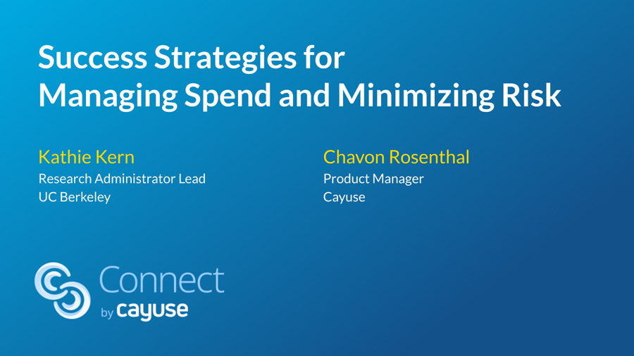 Success strategies for managing spend and minimizing risk webinar