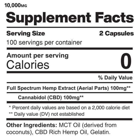 Daily Softgels - 10000mg Ingredients