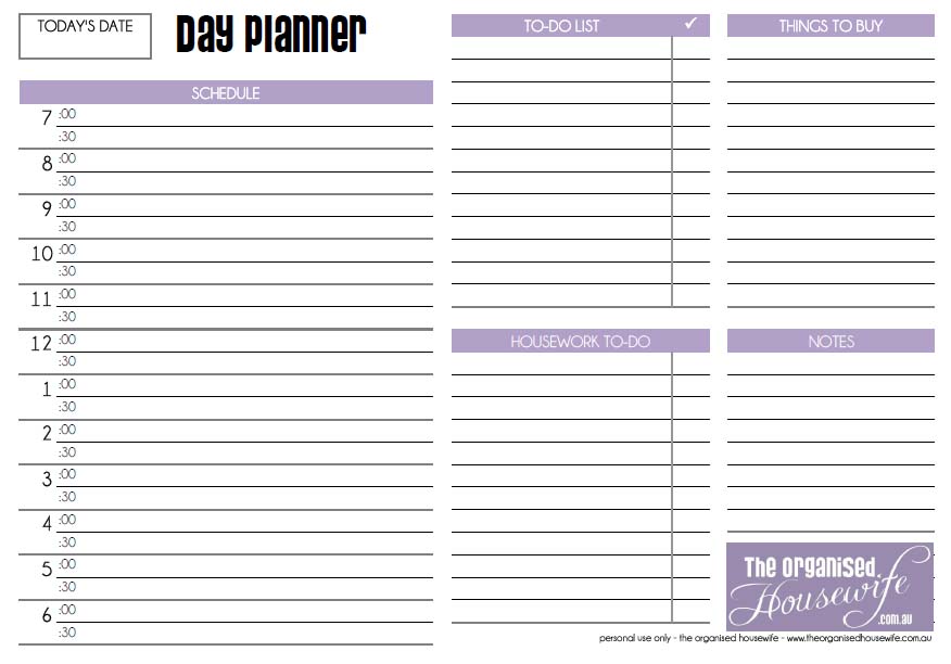 7 Day Calendar Printable 93687