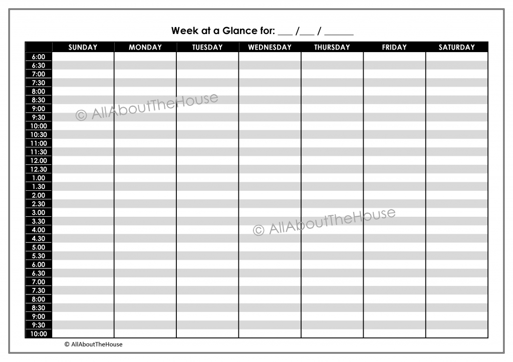 We Week At A Glance Calendar