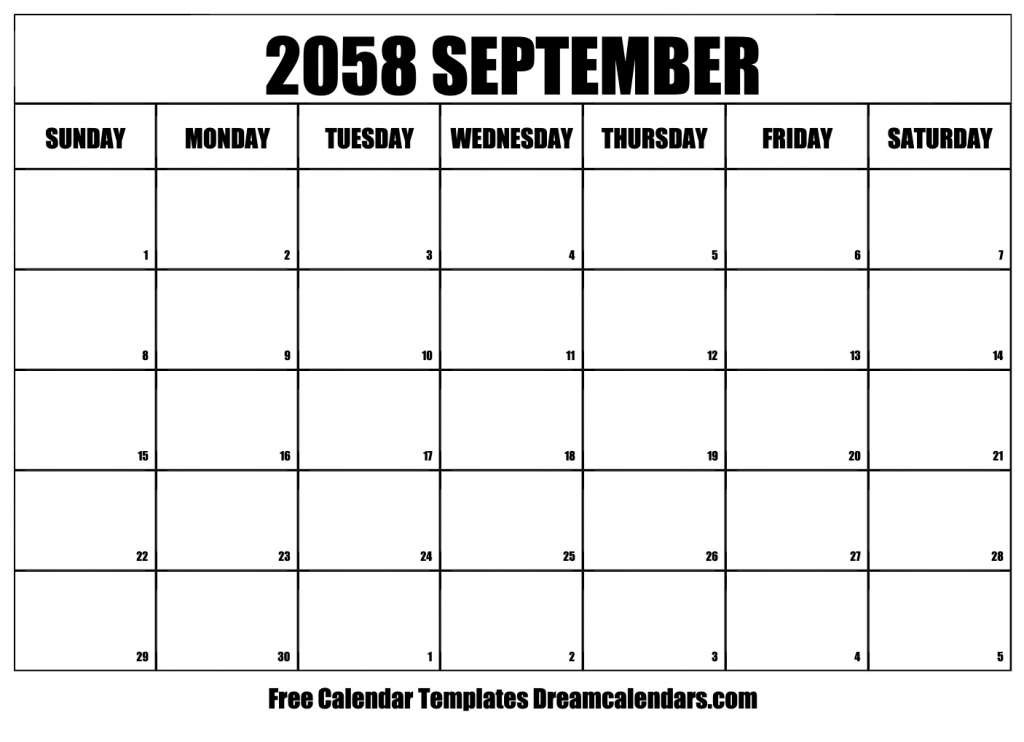 free september 2058 printable calendar dream calendars monthly sunrise sunset printable calendar