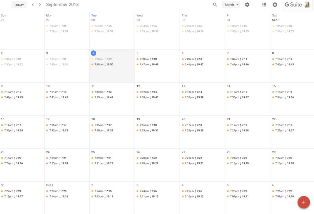 how to add sunrise sunset times to your google calendar monthly sunrise sunset printable calendar