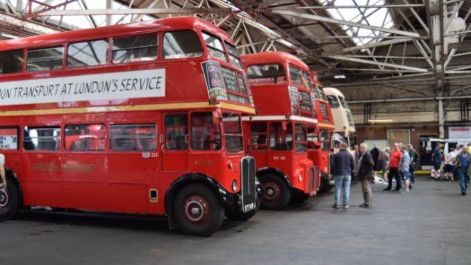 Inside Potters Bar garage there was a display that included AEC Regent III RT-types and a Routemaster