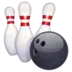 Bola de bowling e pinos