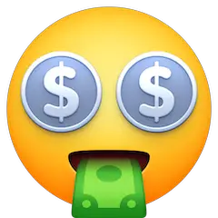 Money-Mouth Face on Facebook