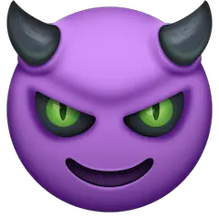 Smiling Face With Horns on Facebook