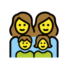 Familj Med Två Mammor, Son Och Dotter on Openmoji