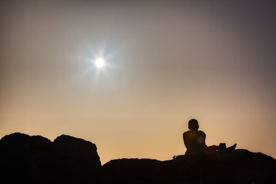 Sunrise contemplation on the Greek Island of Rhodes