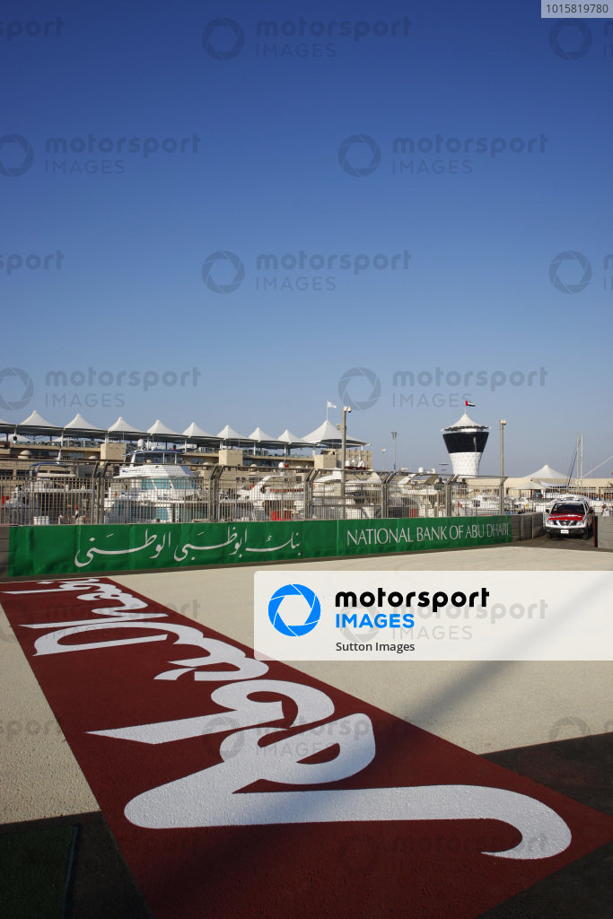 Track signage. Formula One World Championship, Rd 19, Abu Dhabi Grand ...