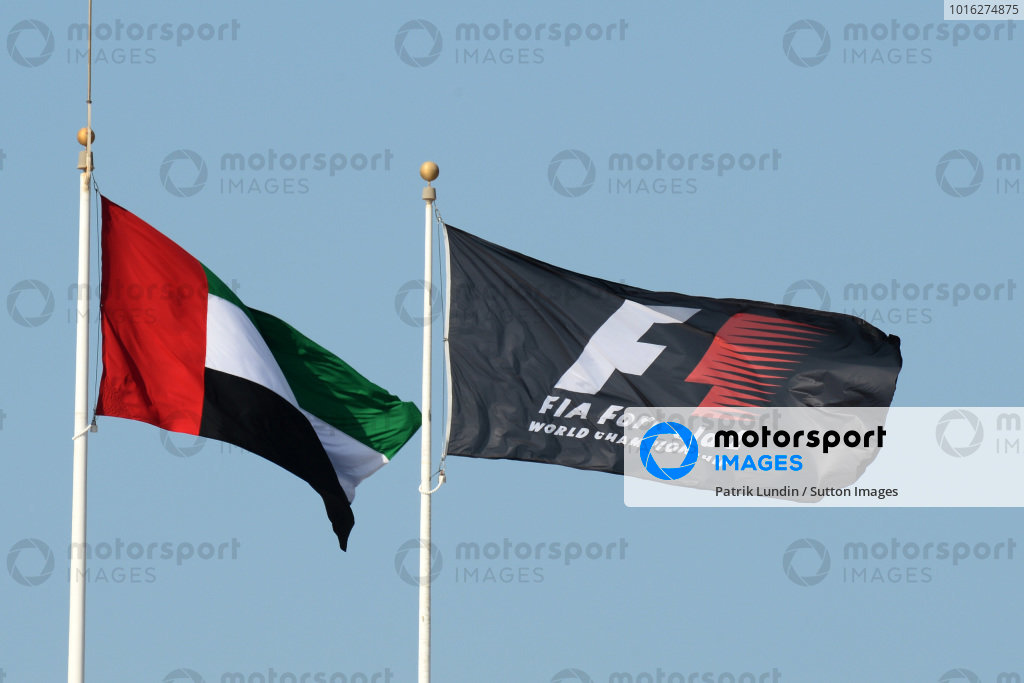 Flags. Formula One Testing, Yas Marina Circuit, Abu Dhabi, UAE ...