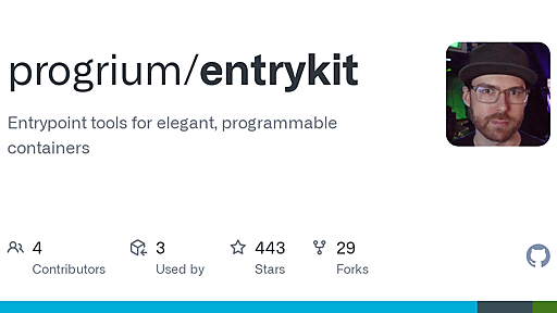 GitHub - progrium/entrykit: Entrypoint tools for elegant, programmable containers