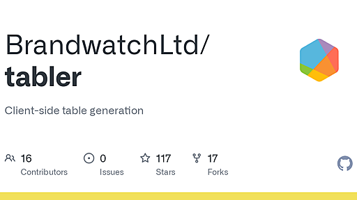 GitHub - BrandwatchLtd/tabler: Client-side table generation