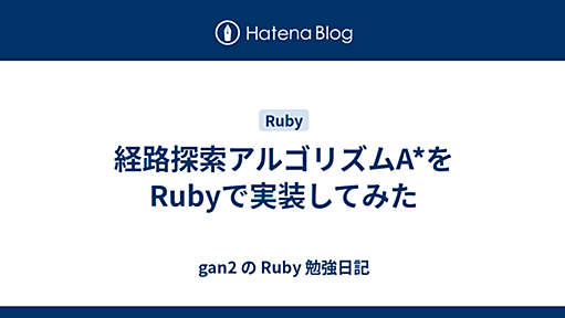 経路探索アルゴリズムA*をRubyで実装してみた - gan2 の Ruby 勉強日記