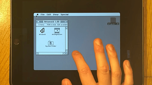 【動画】iPad Air 2のMS-DOSエミュレーター（DOSPAD）の上でMacエミュレーター（vMac）を動かしてMac OS 6.0.1を動作させている動画 - ネタフル