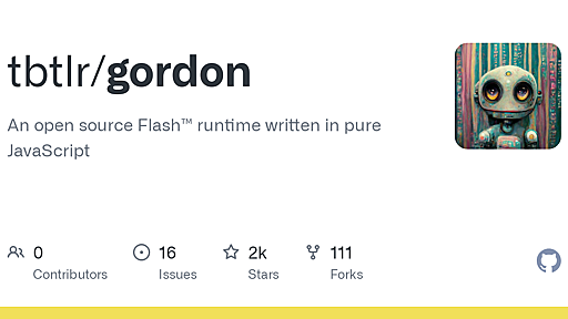 GitHub - tbtlr/gordon: An open source Flash™ runtime written in pure JavaScript