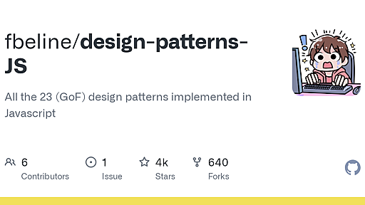 GitHub - fbeline/Design-Patterns-JS: All the 23 (GoF) design patterns implemented in Javascript