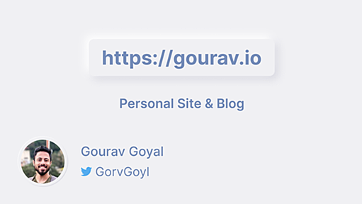 Gourav Goyal - Personal site and blog