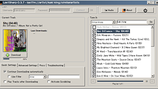 LastSharp - Last.fmのストリーム・ダウンローダー