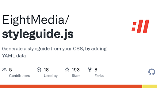 GitHub - EightMedia/styleguide.js: Generate a styleguide from your CSS, by adding YAML data