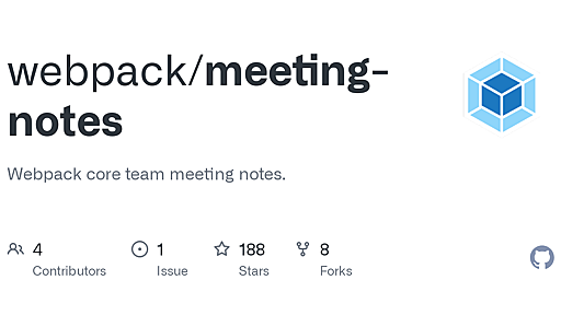 GitHub - webpack/meeting-notes: Webpack core team meeting notes.