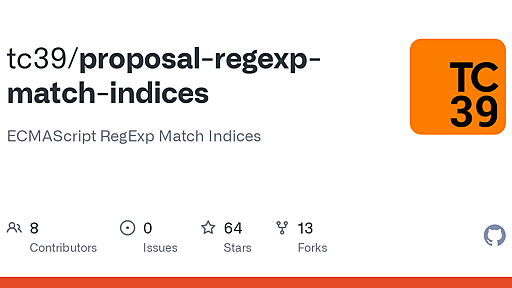 GitHub - tc39/proposal-regexp-match-indices: ECMAScript RegExp Match Indices