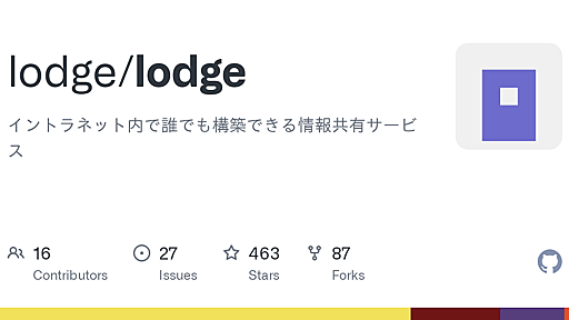 GitHub - lodge/lodge: イントラネット内で誰でも構築できる情報共有サービス