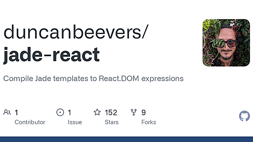 GitHub - duncanbeevers/jade-react: Compile Jade templates to React.DOM expressions