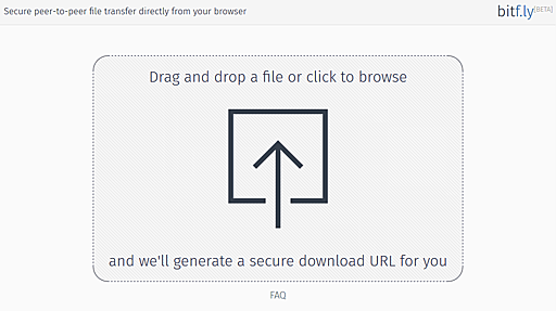 無料でファイルサイズ制限なしにWebRTCでブラウザからファイルをP2Pで直接安全に転送できる「Bitf.ly」