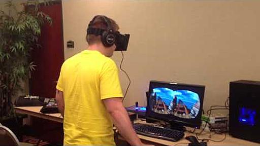 Jacob tries the Oculus Rift (roller coaster)