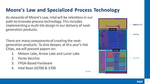 Intel、Meteor Lakeで3Dチップレット技術を採用。計画通り2023年登場