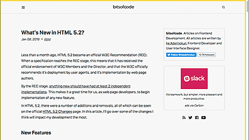 HTML 5.2の新機能・削除された機能、変更された記述ルールのまとめ