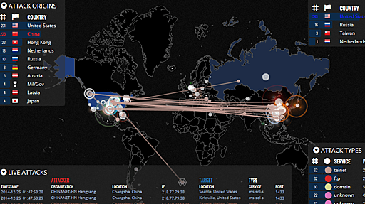 リアルタイムで全世界を舞台にしたサイバー戦争がものすごい勢いで起きている様子が分かる「IPViking Live」