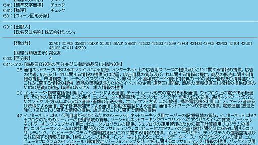 ミクシィ、「チェック」「イイネ」「つぶやき」を商標出願　「独占利用が目的ではない」