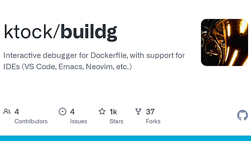 GitHub - ktock/buildg: Interactive debugger for Dockerfile, with support for IDEs (VS Code, Emacs, Neovim, etc.)