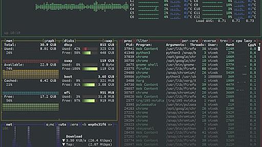 bpytop - Awesome Linux, macOS and FreeBSD resource monitor - nixCraft