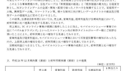 ガンホーが秒速で1500円稼ぐ、800万のパズドラ族で1月の売上が85億円に（前年同月比+1022.4％） : 市況かぶ全力２階建