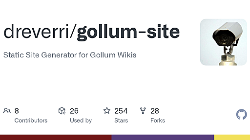 GitHub - dreverri/gollum-site: Static Site Generator for Gollum Wikis