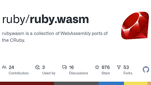 GitHub - ruby/ruby.wasm: ruby.wasm is a collection of WebAssembly ports of the CRuby.