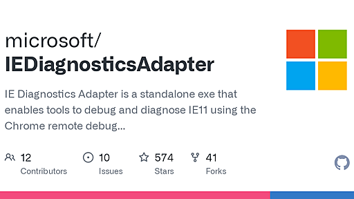 Microsoft/IEDiagnosticsAdapter · GitHub