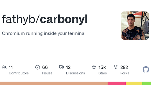 GitHub - fathyb/carbonyl: Chromium running inside your terminal