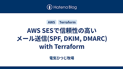 AWS SESで信頼性の高いメール送信(SPF, DKIM, DMARC) with Terraform - 電気ひつじ牧場