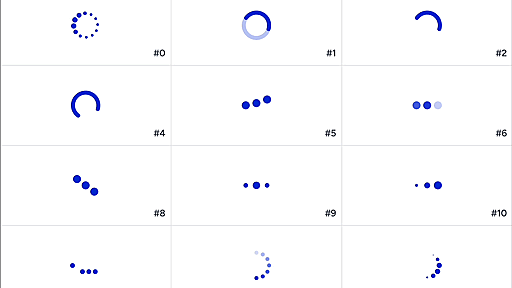 簡単に実装できる！ SVGアニメーションで気持ちよく動くスピナー、超軽量サイズでカスタマイズも簡単 -SVG Spinners