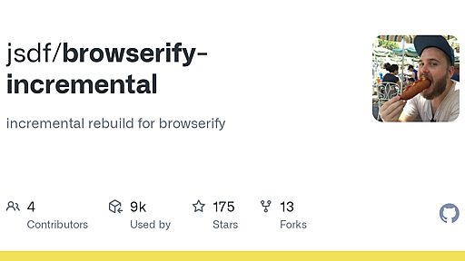 GitHub - jsdf/browserify-incremental: incremental rebuild for browserify